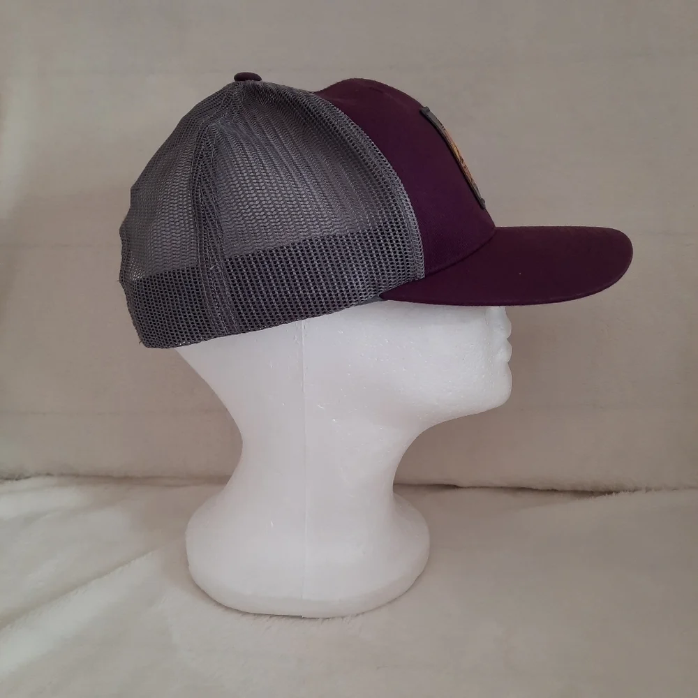 Columbia plum purple & grey logo mesh snapback trucker hat